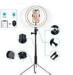 Compatible with Apple, 10 LED Ring Light Lamp Phone Selfie Camera Studio Video Dimmable Tripod Stand - Image 4