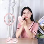 Compatible with Apple, Dimmable Light Selfie Ring LED 10 inch Video Studio Photography Lighting Portable for Youtube Vlog Live Photo with Tripod - Image 8