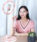 Compatible with Apple, Dimmable Light Selfie Ring LED 10 inch Video Studio Photography Lighting Portable for Youtube Vlog Live Photo with Tripod - Image 3