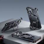 Liquid Metal Casing Phone Case Frameless Magnetic Rotating Bracket - Image 2