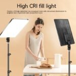 Live Photography Selfie Large Screen LED Fill Light with Phone Holder – Adjustable Ring Light for Streaming, TikTok & Video Recording