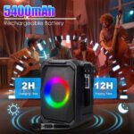 Portable Wireless Party Speaker With LED Light 2 Wireless Mics Remote Control TWS Music Accompany Mic. Priority Bass Echo Mic Treble Guitar In - Image 7