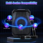 Portable Wireless Party Speaker With LED Light 2 Wireless Mics Remote Control TWS Music Accompany Mic. Priority Bass Echo Mic Treble Guitar In - Image 3
