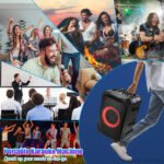 Portable Wireless Party Speaker With LED Light 2 Wireless Mics Remote Control TWS Music Accompany Mic. Priority Bass Echo Mic Treble Guitar In - Image 4
