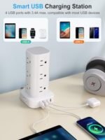 Vertical-power-strip-7-11-15-ways-tower-socket-surge-protector-uk-plug-multi-outlets-with-2-usb-2m-extension-cable-home-office - Image 4