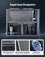 Air-Cooled Water Chiller, 16.67 HP, Industrial Water Chiller With 45,360 Kcal/h Cooling Capacity, Dual Compressor, 53 Gal Large Tank, LED Display, Cooler For Cooling Water, Not Air Conditioner - Image 4