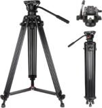Tripod 74 Professional Heavy-Duty Metal Camera Tripod with Adjustable Damping Fluid Head, Dual-Mode Quick Release Plate Compatible with DJI RS4 & Manfrotto Q6 - Image 2