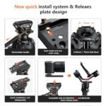 Tripod 74 Professional Heavy-Duty Metal Camera Tripod with Adjustable Damping Fluid Head, Dual-Mode Quick Release Plate Compatible with DJI RS4 & Manfrotto Q6 - Image 5