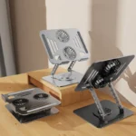 360° Rotating Laptop & Tablet Stand with Cooling Fan - Image 3